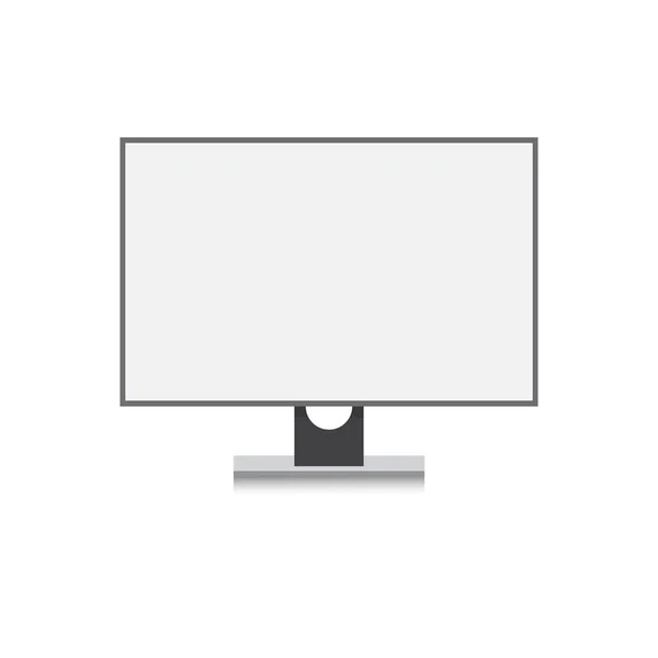 Tela moderna do computador da exposição ou ícone do monitor isolado no fundo branco — Vetor de Stock