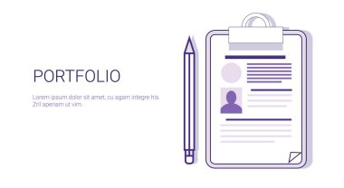 Kopya alanı ile portföy iş özgeçmiş kavramı Web Banner