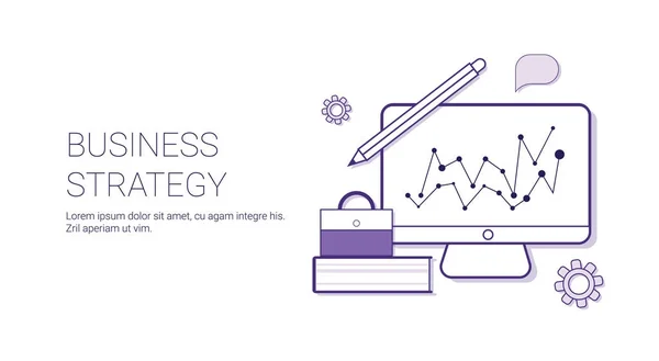 Business Strategy Concept Pianificazione aziendale Web Banner con spazio di copia — Vettoriale Stock