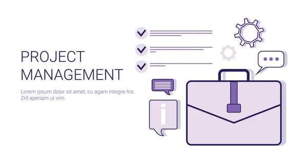 Project Management Business idee ontwikkeling Concept webbanner met kopie ruimte — Stockvector
