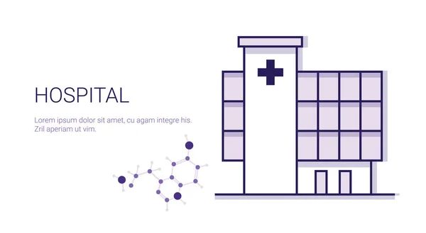 Kórházi gyógykezelés üzleti koncepció sablon webes reklámcsík másol hely — Stock Vector