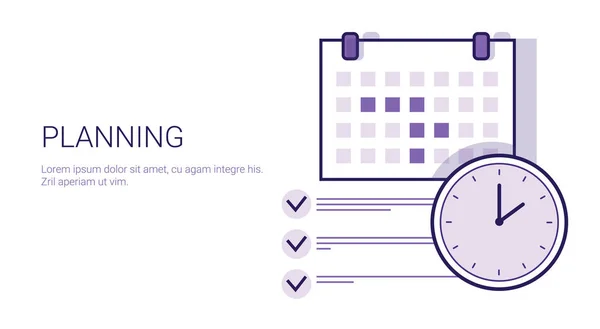 Zakelijke Planning Concept Corporate timemanagement Web Banner met kopie ruimte — Stockvector
