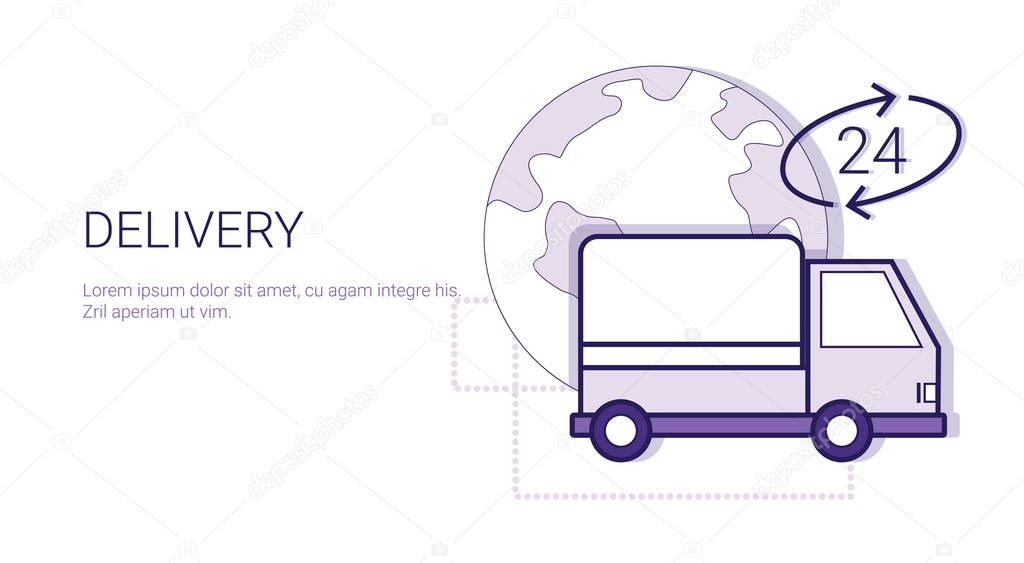 Logistic Delivery Cargo Shipping Business Concept Web Banner With Copy Space