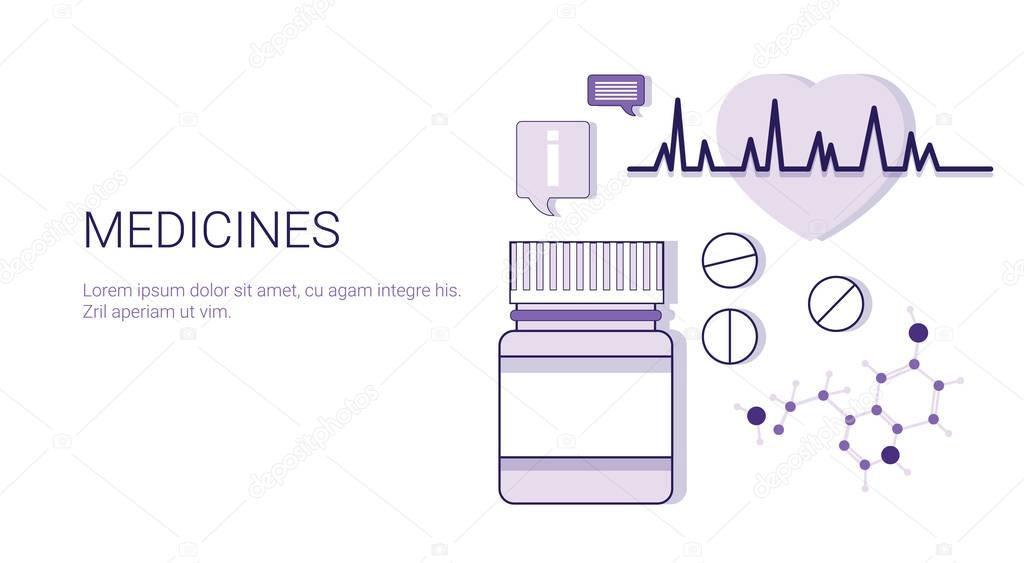 Medicines Medical Treatment Business Concept Template Web Banner With Copy Space