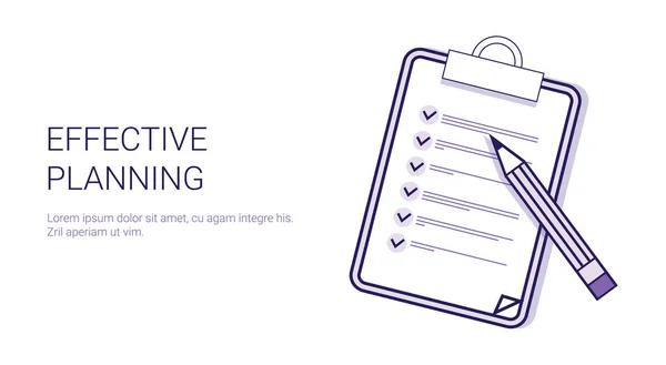 Planejamento eficaz Concept Time Management Template Web Banner com espaço de cópia —  Vetores de Stock