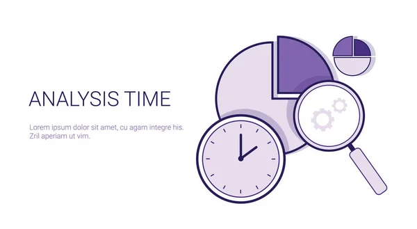 Analyse Zeit Konzept Zeitplan Planung Management Vorlage Web-Banner mit Kopierraum — Stockvektor