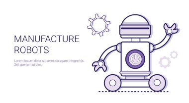 Kopya alanı ile robotlar Endüstriyel Otomasyon üretim kavramı Şablon Web Banner imalatı