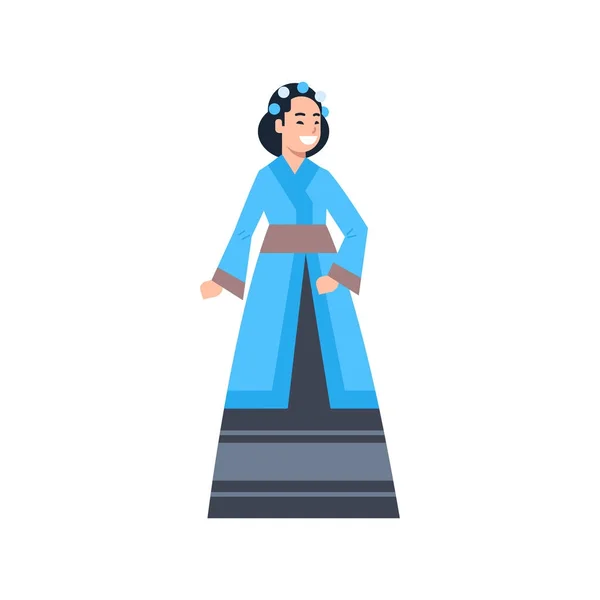 Korea traditionele kleding vrouw dragen oude kostuum geïsoleerde Aziatische jurk Concept — Stockvector