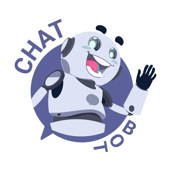 Chat Bot Ícone Modile App Robot Chatter ou Chatterbot Suporte Técnico Conceito de Serviço Virtual — Vetor de Stock