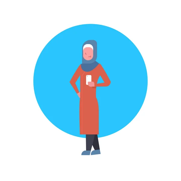 Ikona arabskiego kobieta noszenia tradycyjnych ubrania pełnej długości Emiraty bizneswoman, muzułmańskich kobiet Avatar — Wektor stockowy