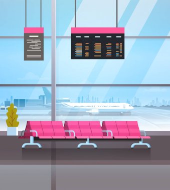 Havaalanı bekleme salonu kalkış Lounge Terminal iç kontrol