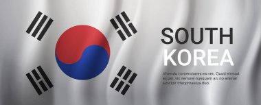 Güney Kore bayrağı arka plan şablonu Kopyala alan yatay Banner ile