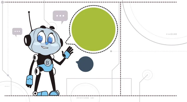 Chatbot Robot Suporte Tecnologia Chatter Bot Em Headphones Conceito de Assistência Virtual —  Vetores de Stock