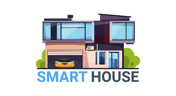 Технология автоматизации и управления Smart House Modern Home Icon Isolated — стоковый вектор