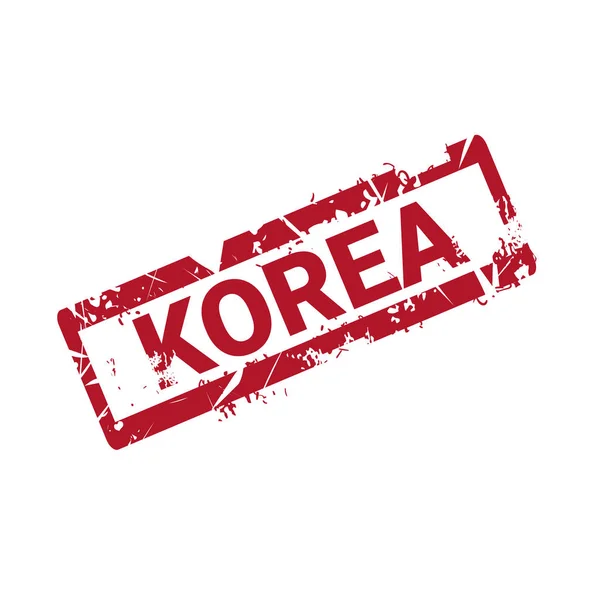 Korea bélyegző Grunge matrica elszigetelt sablon fehér háttér — Stock Vector