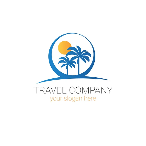 Travel Company Logo Template Tourism Agency Creative Emblem Design — Stock Vector