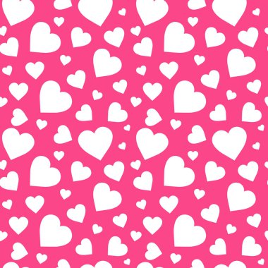 Pembe Beyaz kalpler Sevgililer günü Dikişsiz desen arka plan