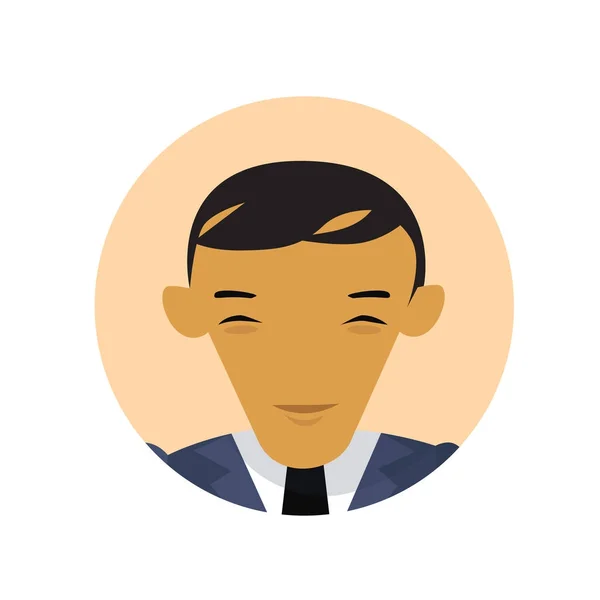 Asiatische Geschäftsmann Profil-Ikone, chinesische oder japanische Geschäftsmann Avatar isoliert — Stockvektor