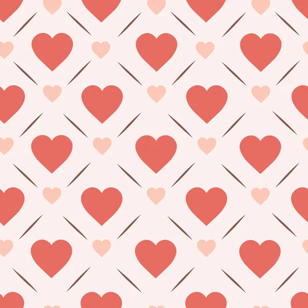 Retro corazones inconsútil patrón de diseño vinatge San Valentín fondo del día — Archivo Imágenes Vectoriales