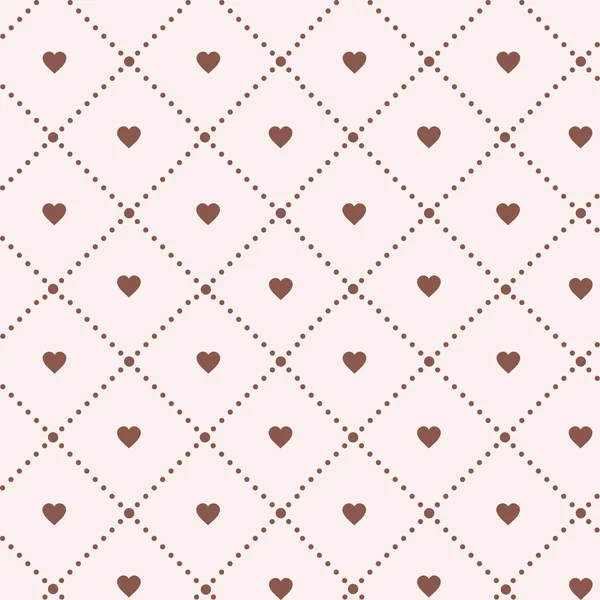 Cuori su sfondo bianco San Valentino Vintage Seamless Pattern — Vettoriale Stock