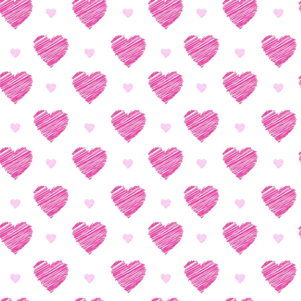 Beyaz arka plan üzerinde pembe Sevgililer yürekleri seamless modeli