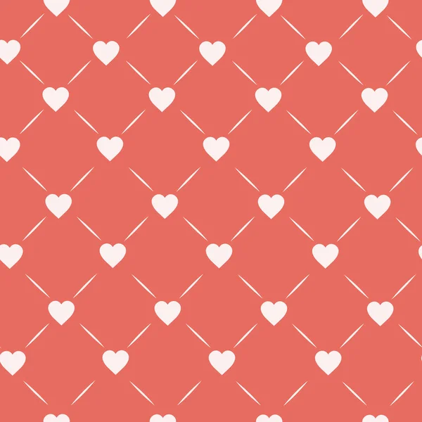 Hearts Connected With Lines On Pastel Pink Background Valentines Day Vintage Seamless Pattern — Stock Vector