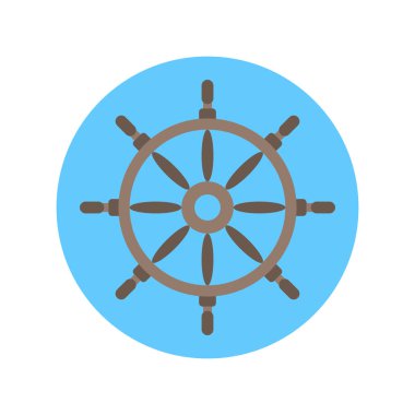 Dümen simgesi direksiyon gemi konsepti için