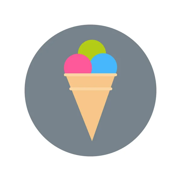 아이스크림 콘 아이콘 여름 맛 있는 디저트 개념 — 스톡 벡터