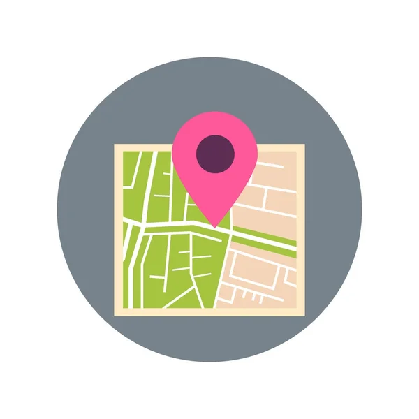 Mappa con puntatore Pin Icona concetto di destinazione di viaggio — Vettoriale Stock