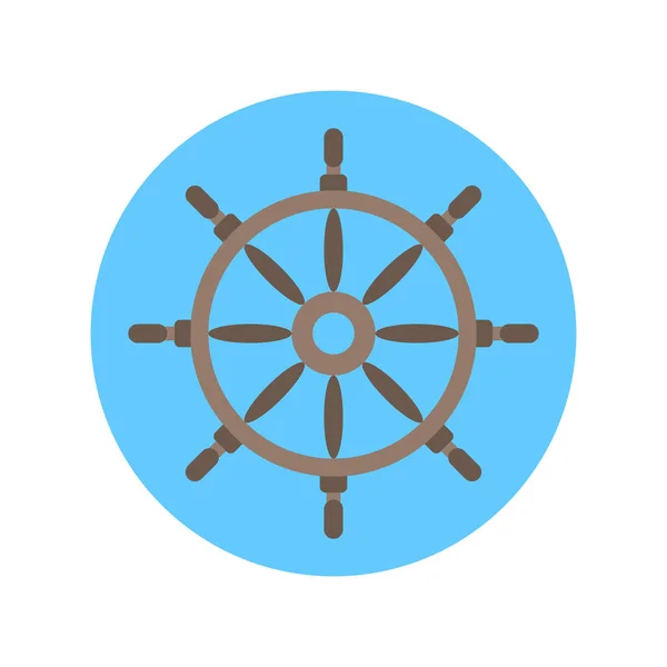 Volante del icono del timón para el concepto del barco — Vector de stock