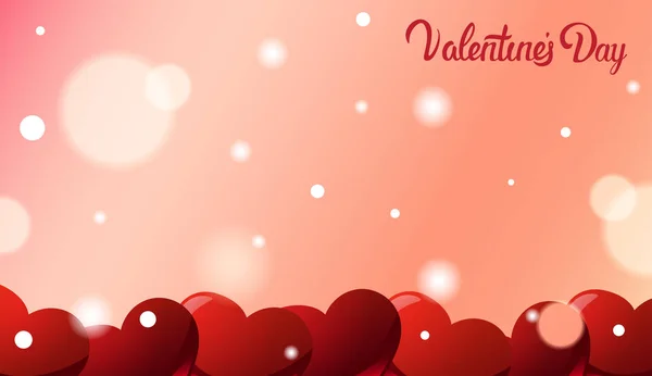 Alla hjärtans dag gratulationskort bakgrund med röda hjärtan — Stock vektor