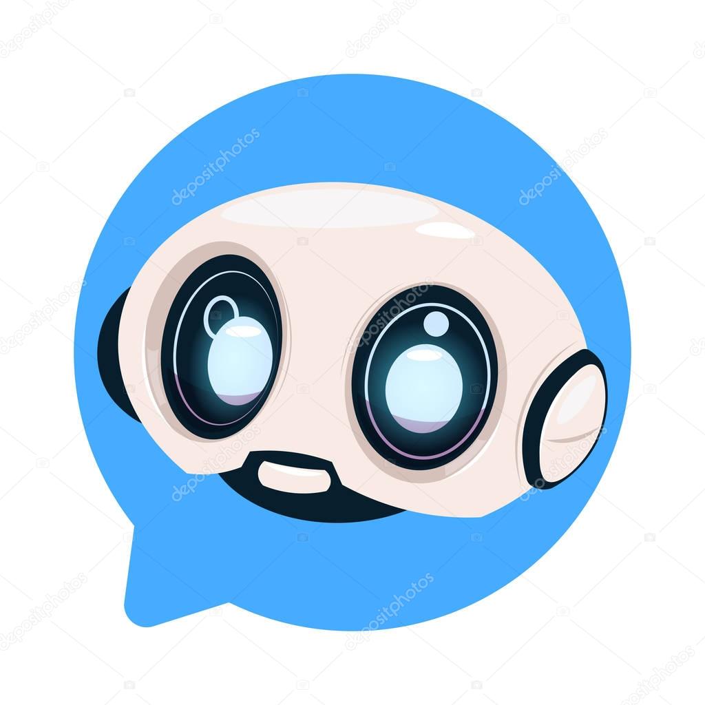 Chatter Bot Cute Robot Icon In Speech Bubble Icon Concept Of Chatbot Or Chat BotTechnology