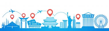 Ünlü Seul yerler seyahat güzergah planlaması turizm hedefleri kavramı işaretçisini göster
