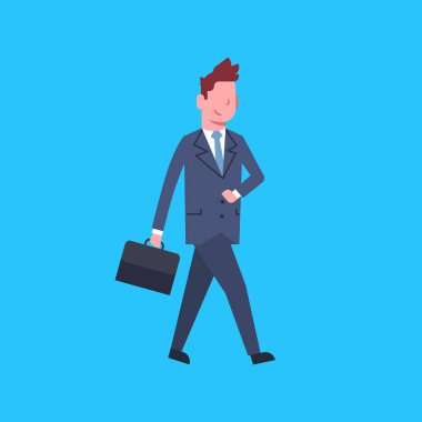 İş adamı ile izole bavul erkek Office işçisi karakter işadamı kurumsal