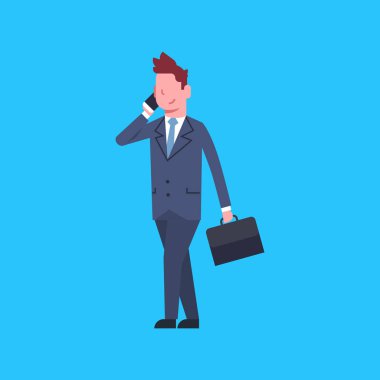 Cep telefonundan akıllı konuşmaya iş adamı izole erkek Office çalışan işadamı kurumsal telefon