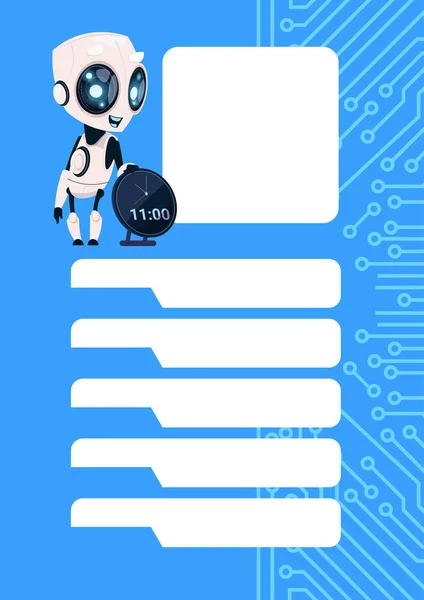 Robot Chatter Bot Modern Chatbot Service Over Circuit Background with Copy Space — стоковый вектор