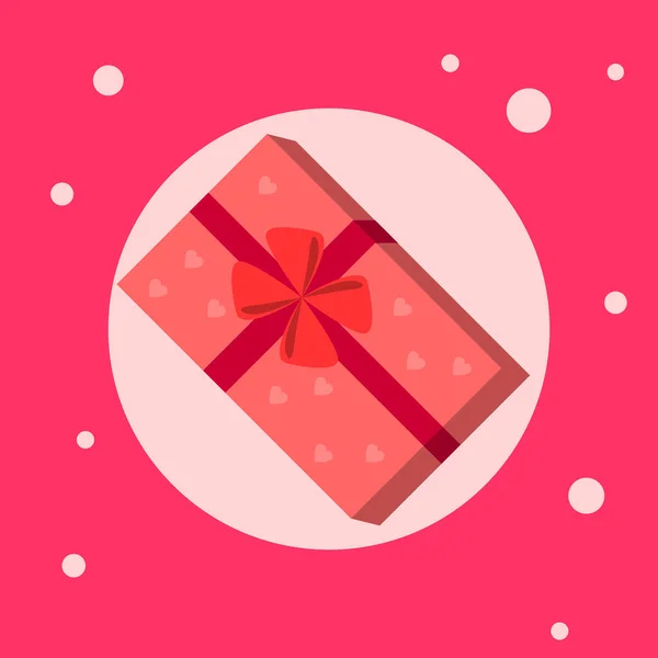 Icono de caja de regalo sobre fondo rosa — Archivo Imágenes Vectoriales