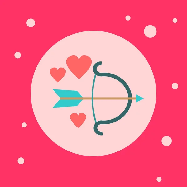 Cupid Bow Icon On Pink Background — Stock Vector