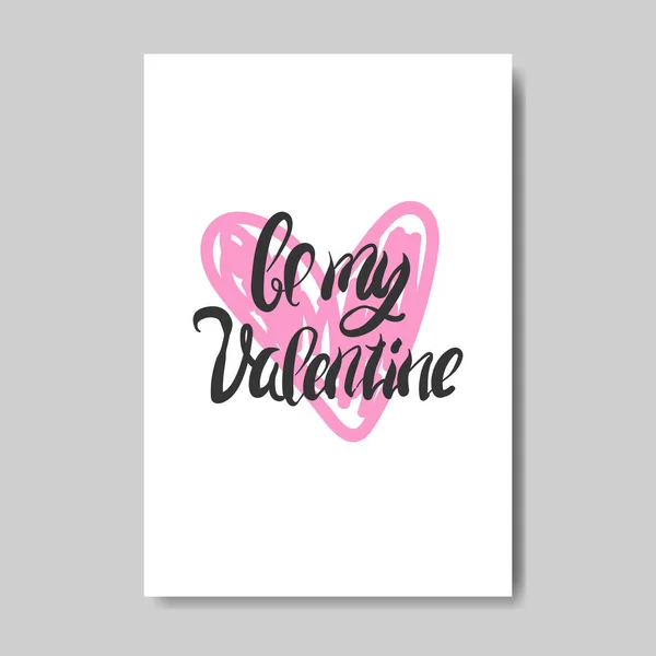 Tarjeta de felicitación de San Valentín o diseño de invitación Tarjeta postal de vacaciones de amor dibujado a mano — Vector de stock