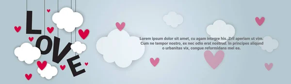 Hou Backgorund Valentines dag horizontale Banner met kopie ruimte — Stockvector