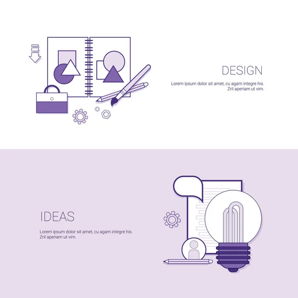 Set de Ideas de Diseño Banners Plantilla de Concepto de Negocio Fondo con Copia de Espacio — Vector de stock