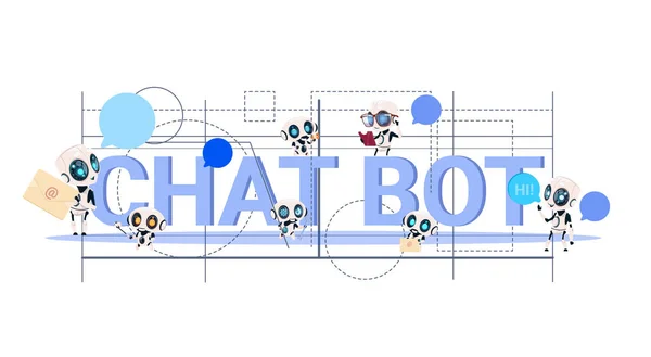 Chatbot Service abstracte geometrische achtergrond moderne technologie van technische ondersteuning Chatter Bot Concept — Stockvector