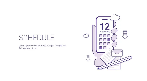 Schedule Business Time Management Web Banner Template With Copy Space — Stock Vector