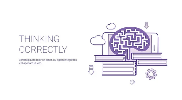Denken derzeit Brainstorming Business Web Banner Vorlage mit Kopierraum — Stockvektor