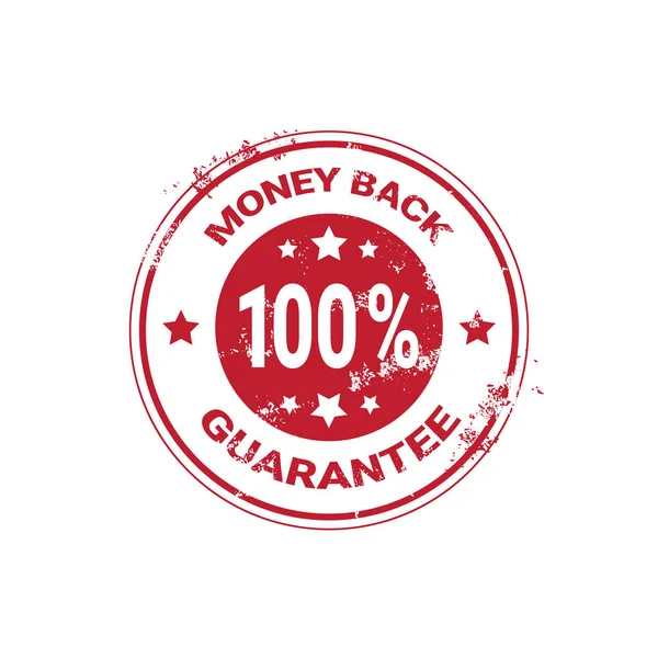 Money Back Guarantee Grunge Red Sticker Or Stamp Template Isolated — Stock Vector