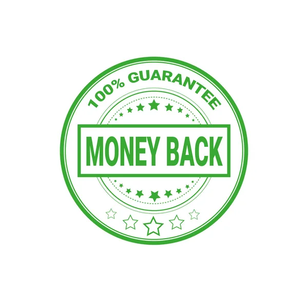 Money Back Sign 100 Percents Guarantee Certificate Label Isolated — Stock Vector