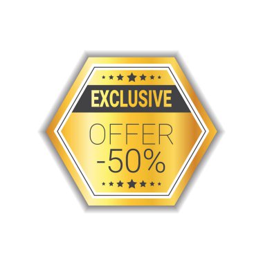 Özel teklif etiket alışveriş satış indirim Altın Mühür izole