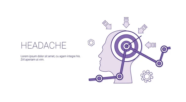 Bannière Web de maux de tête avec le concept de soins de santé d'espace de copie — Image vectorielle