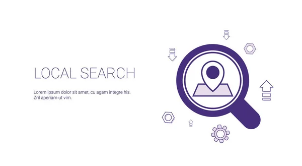 Bannière Web de recherche locale avec le concept de stratégie de Seo d'espace de copie — Image vectorielle