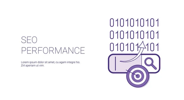Seo Performance Web Banner with Copy Space Business Digital Marketing Concept — стоковый вектор
